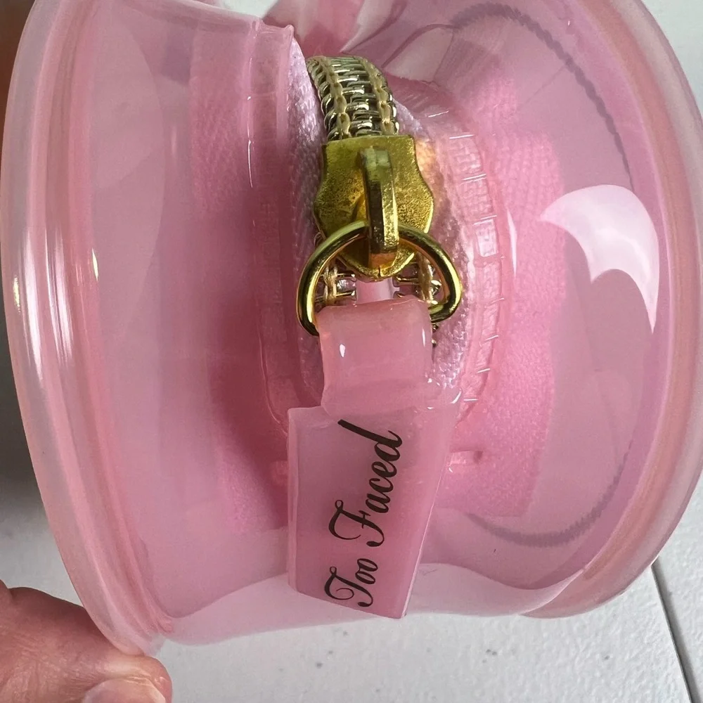 Too Faced Born This Way Pink Glossy PVC Make up Pouch